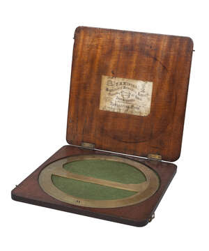 
	
		A Victorian 360 degree brass protractor, by T.B Winter, late 19th century, 10", 25cm...