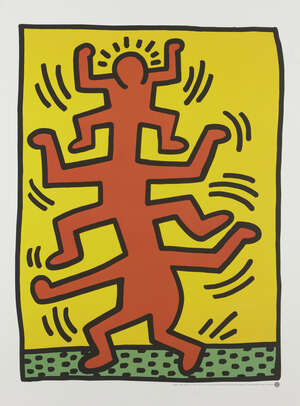 Roseberys London | Keith Haring, American 1958-1990, Pop Shop Quad