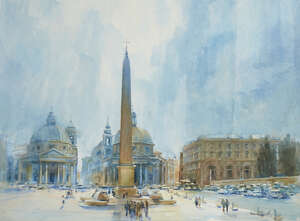 
	
		Alexander Creswell, 
		British b.1957- 
		 
		Piazza del Popolo, Rome;
		 
		