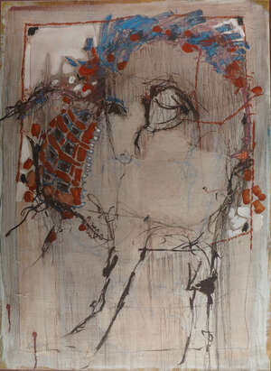 Ray Wooldridge, 
		British b.1934-
		Untitled, horse;
		mixed technique on paper, signed, 72x50cm (ARR)