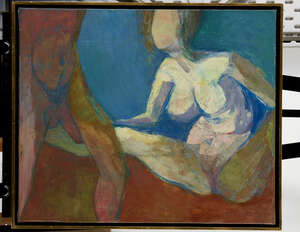
	
		Ben Sunlight,
		British 1935-2002-
		 
		L'Invitation, 1965;
		 
		oil on canvas, signed...