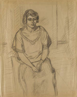 
	
		Barnett Freedman, 
		British 1901-1958- 
		 
		Seated Woman; 
		 
		pencil on paper,...