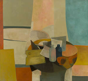 
	
		André Minaux,
		French 1923-1986-
		
		L'atelier; 
		
		Oil on canvas, signed lower...