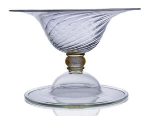 
	
		Murano, a glass fruit bowl of recent design   
		Modern, Possibly made by Cesare Toso...