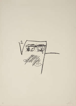 
	
		Antoni Tàpies, 
		Spanish 1923-2012-
		 
		Llambrec-6, 1975;
		 
		lithograph on Guarro...