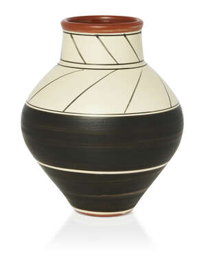 
	
		Julian Stair (British 1955-), an earthenware vase 
		c.1985, impressed seal to base 
		