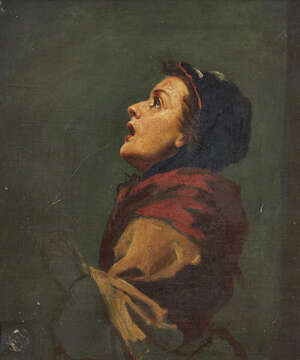
	
		Attributed to Frank Holl RA, 
		British 1845-1888- 
		 
		Study of a woman looking...