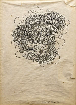 
	
		Bernard Cohen,
		British b.1933- 
		 
		Abstract drawing; 
		 
		ink on very fine...