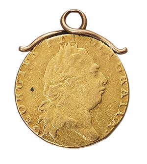 A pendant-mounted George III Spade Guinea, 1798, to a gold pendant mount, gross weight 8.8g