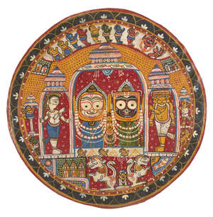 
	
		The triad of Jagannath-Subhadra -Balabhadra in the Puri temple, Puri, India, 20th century