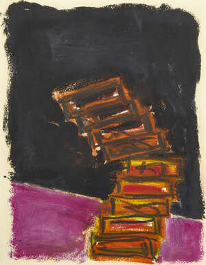 
	
		Basil Beattie RA, 
		British b.1935- 
		 
		Ladder Series 1; 
		 
		oil stick on...
