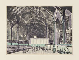 
	
		Edward Bawden CBE RA, 
		British 1903-1989- 
		 
		Liverpool Street Station, c.1960;...