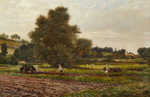 
	
		James Whaite, 
		British act 1867-1896- 
		 
		The Plough Team; 
		 
		oil on...