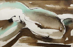
	
		Heather Bray,
		British 20th/21st century-
		 
		Abstract watercolour;
		 
		