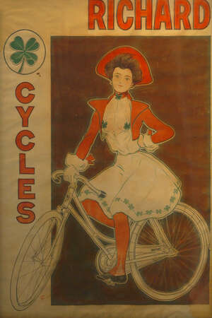 
	
		Fernand Fernel, 
		Belgian/French 1872-1934- 
		 
		Richard Cycles, circa 1930; 
		 
		
