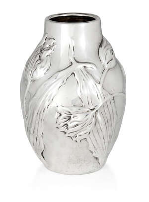 
	
		Tiffany & Co,  
		 
		Sterling repousse work vase with tulip decoration, late 20th...