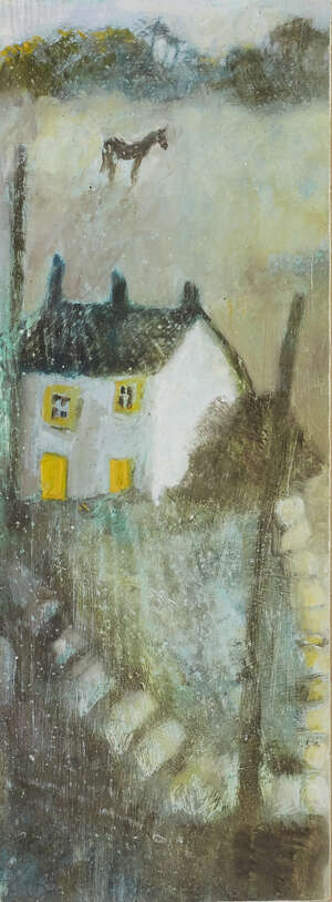 
	
		Tessa Newcomb,
		British b. 1955-
		 
		Horse Above House, 2009;
		 
		oil on board,...