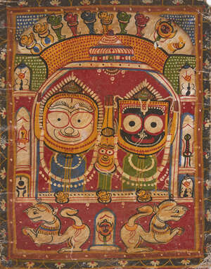 
	
		The triad of Jagannath-Subhadra -Balabhadra in the Puri temple, Puri, India, 20th...