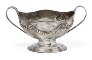 
	
		A George III silver bonbon dish, London, c.1804, Robert Gaze, the twin-handled body...