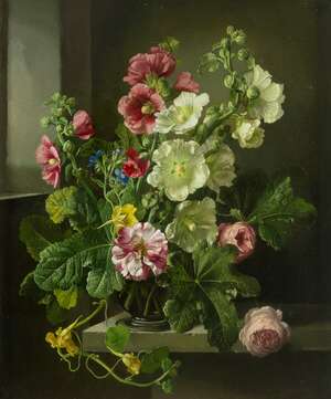 Gerald A. Cooper, 
 
British 1898-1975- 
 
Still life of summer flowers in a glass vase -...