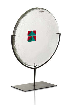 
	
		Alfredo Barbini (1912-2007), a textured clear and internally decorated glass dish, on...