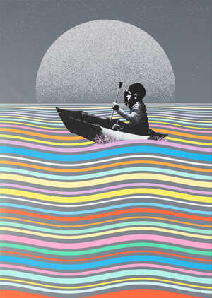 
	
		Eelus, 
		British b.1979- 
		 
		 Afloat on Hope;
		 
		screenprint in colours on...