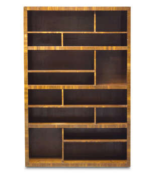 
	
		Art Deco, a large rosewood veneered open bookcase,
		c.1930-40,
		Of rectangular form,...