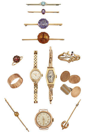
	
		A group of jewellery, comprising: 7 gold mounted gemstone bar brooches, the gemstones...
