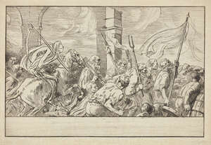 
	
		Alphonse Legros, 
		French 1837-1911- 
		 
		Le Triomphe de la Mort: Le Départ, 1898;...