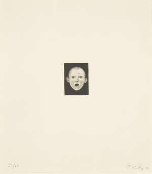 
	
		John Kirby, 
		British b. 1949- 
		 
		Child Singing, 2000; 
		 
		etching on wove, 
		