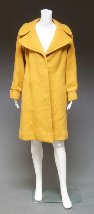 
	
		A Hardy Amies mustard wool coat, together with a collection of further Hardy Amies...