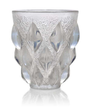 
	
		René Lalique (French 1860-1945), 'Rampillon' No. 991, an opalescent glass vase, 
		