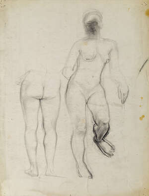 
	
		Barnett Freedman, 
		British 1901-1958- 
		 
		Female Life Drawing Studies; 
		 
		