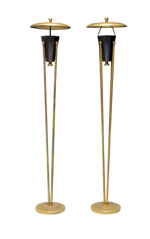 
	
		Designer Unknown, 
		 
		Pair of uplighter floor lamps, second half 20th century, 
		