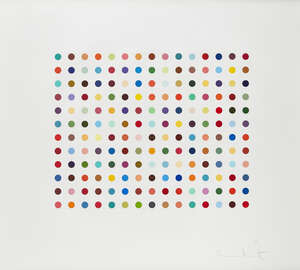 
	
		Damien Hirst,
		British b.1965-
		 
		Pyronin Y, 2005;
		 
		etching in colours on 350g...