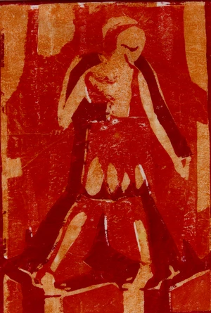 Diana Drew,&nbsp;British 1912-1976,&nbsp;The Charleston, 1927;&nbsp;linocut printed in colours on thin paper,&nbsp;