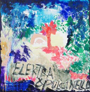 
	
		Taline Temizian, American/British b.1978- Elektra & Pulcinella; acrylic on canvas, signed...