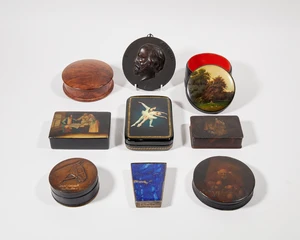 A French bois durci plaque, 19th century, depicting Giuseppe Garibaldi, 11.5cm dia.;&nbsp;together...