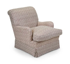 An Edwardian mahogany easy armchair, by Howard & Sons, first quarter 20th century, upholstered in Sibyl Colefax & John Fowler 'Seaweed Beige' fabric, on square