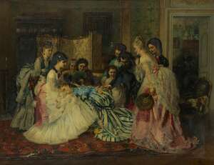 
	
		François-Eugène Cuny, 
		 
		French 1839-1876- 
		 
		The faint; 
		 
		oil on...