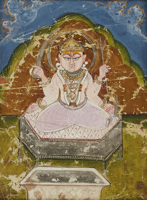 
	
		A Jain Tirthankara painting, West India, circa 1790, opaque pigments heightened with gilt...