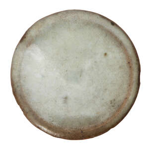 
	
		A Chinese stoneware jun-glazed snuff dish, Yuan-Ming dynasty, covered in a greyish-blue...