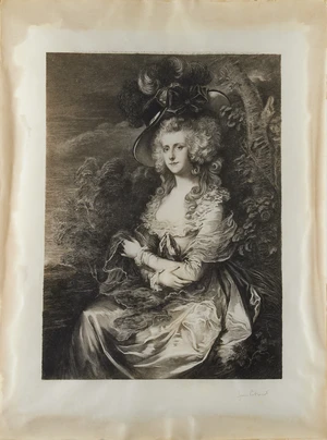 Jean Patricot,&nbsp;French 1865-1928-&nbsp;
Georgiana, Duchess of Devonshire;&nbsp;
engraving, signed in pencil...