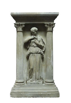 
	
		A Continental Grand tour type plaster allegorical frieze of Goodness, after François...
