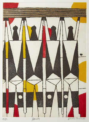
	
		Julian Trevelyan RA, 
		British 1910-1988- 
		 
		Athletes, 1973; 
		 
		etching with...