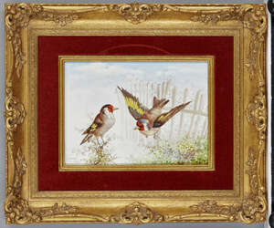 
	
		Albert Gregory, British, late 19th/early 20th century, a Derby porcelain plaque depicting...