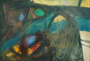 
	
		Izgan Baz,
		Turkish/British 20th century-
		 
		Untitled abstract...