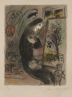 
	
		Marc Chagall,
		Russian/French 1887-1985-
		 
		Inspiration [Mourlot 398], 1963;
		 
		