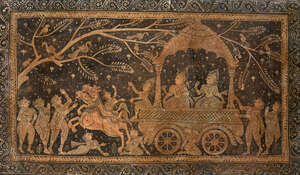 
	
		Vishnu and Parvati in a procession, Paicha Mathra, Puri, 20th century, opaque pigments on...