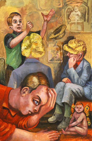 
	
		RTO Steven Campbell, 
		Scottish 1953-2007-
		 
		Nursery of the Barber/ed Hatter,...